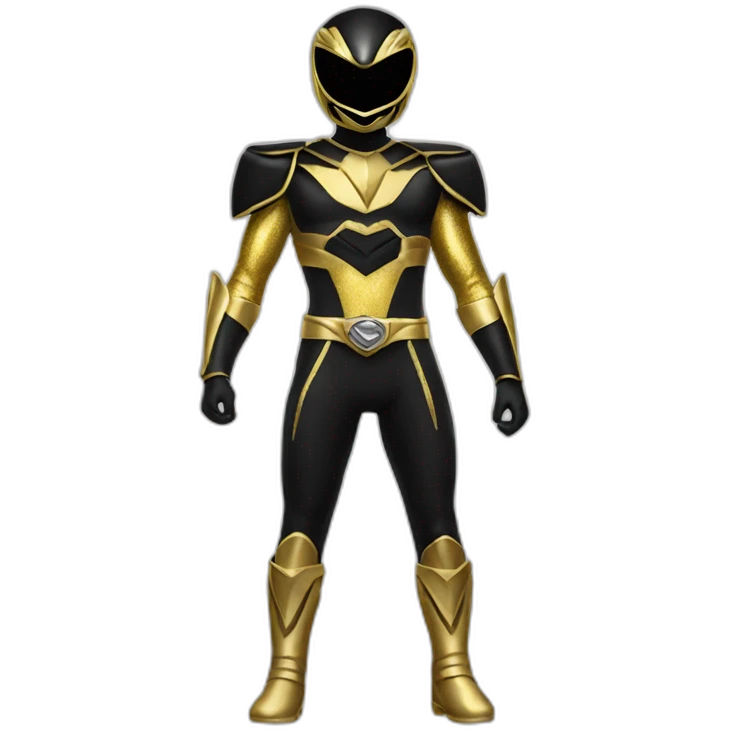 glitter black gold power ranger full body emoji