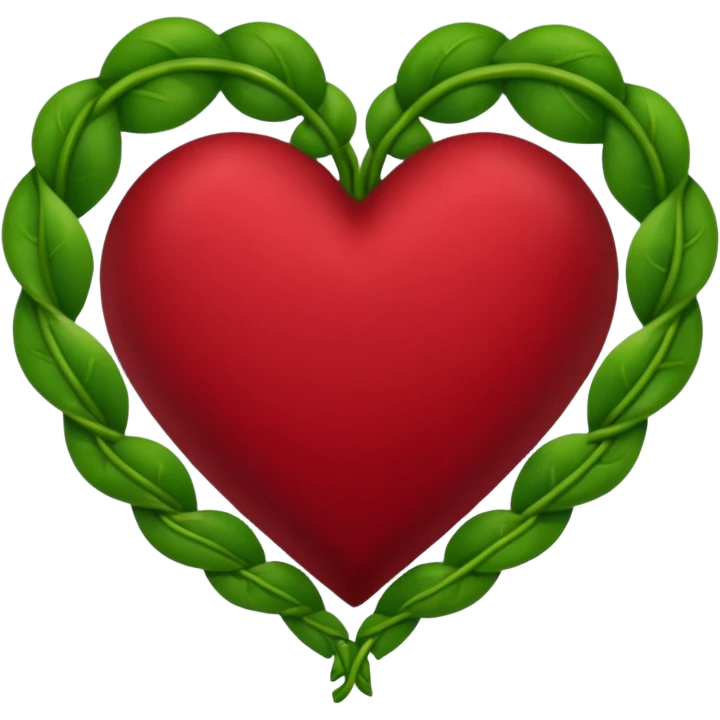 dark red heart with vines emoji