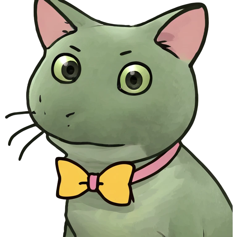 Cat with bow on ear emoji