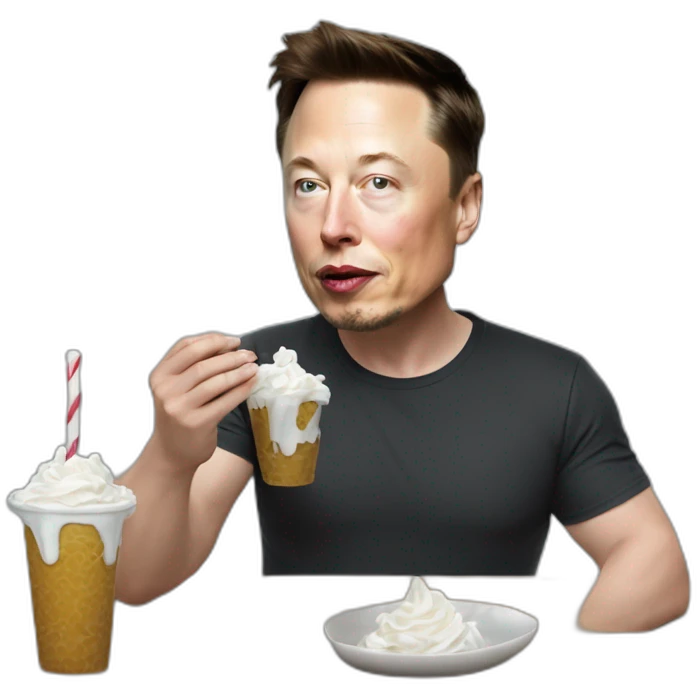 Elon Musk qui mange une glace emoji
