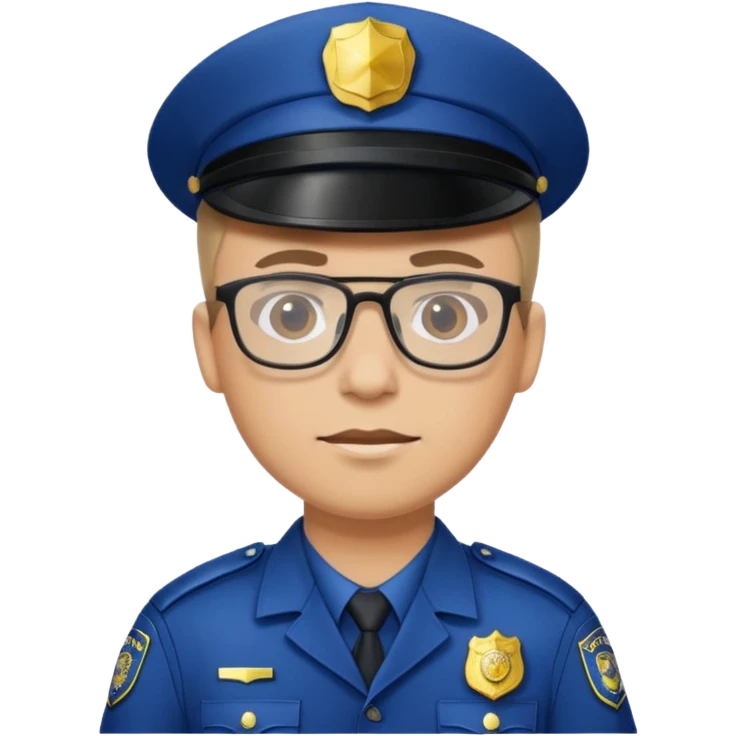 police officer man with glasses, wearing uniform emoji