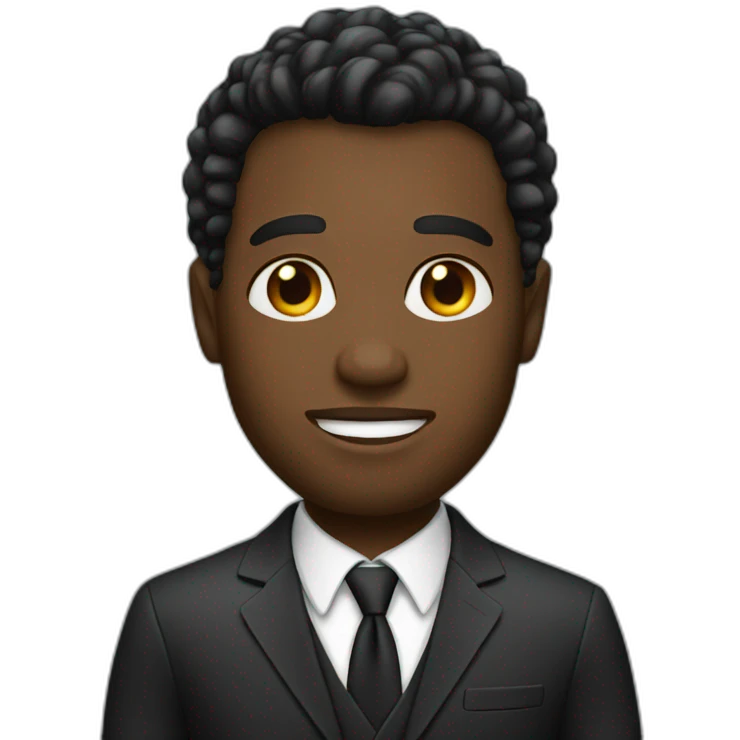 Black man. Nice hair. In suit. emoji