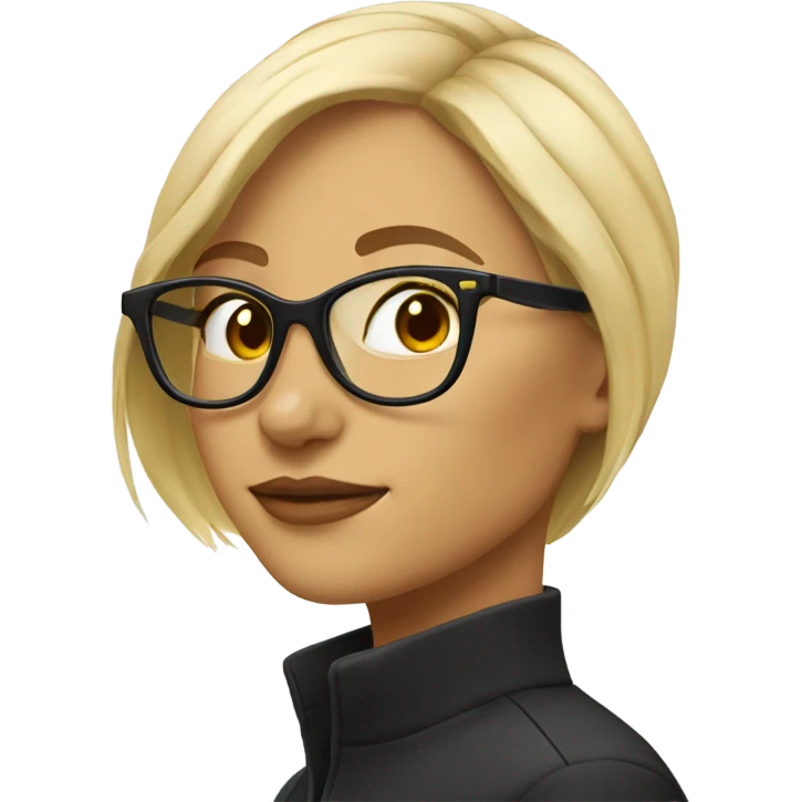 Beautiful blonde woman side profile wearing glasses  emoji