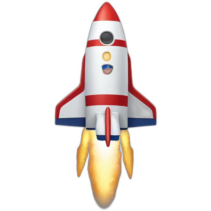 Donald Trump riding a rocket emoji