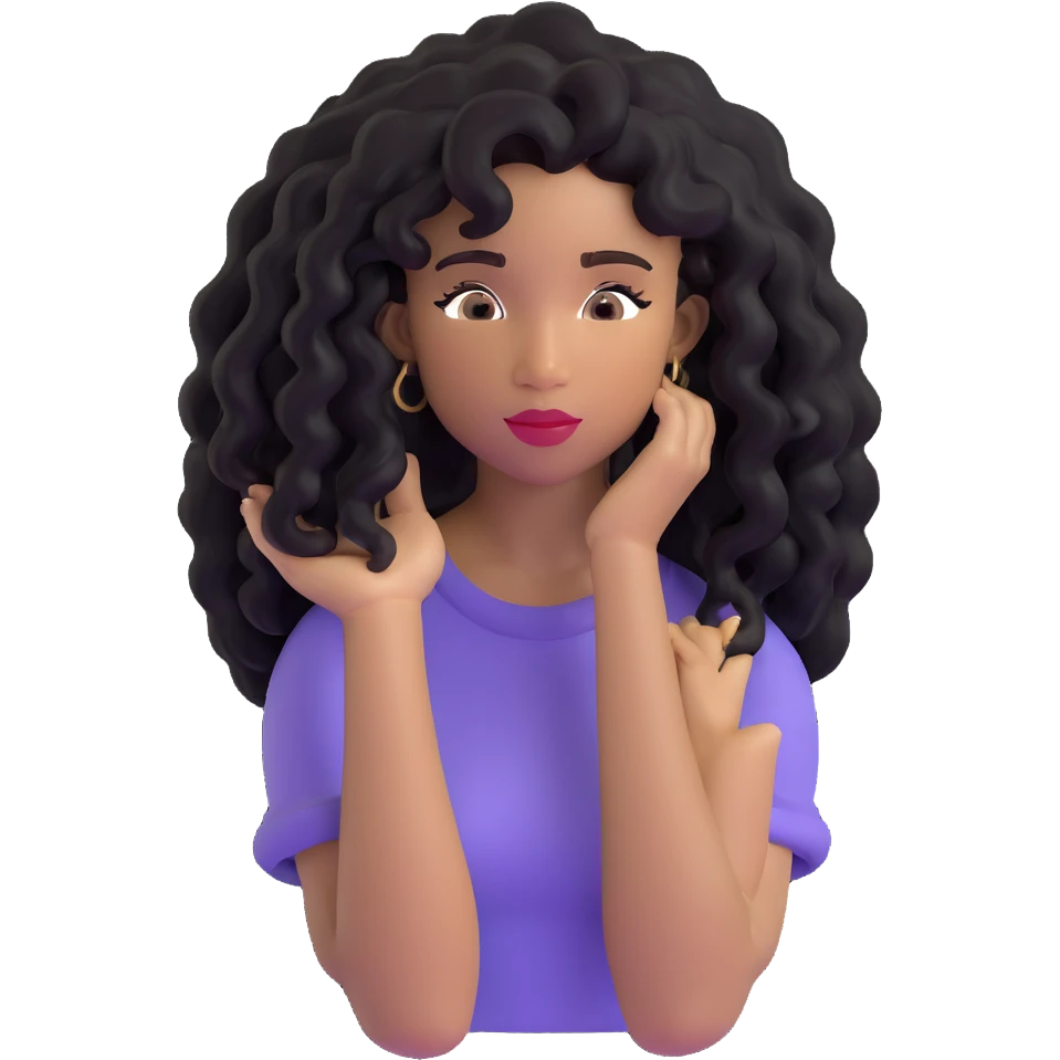 SZA with iconic black curly hair emoji