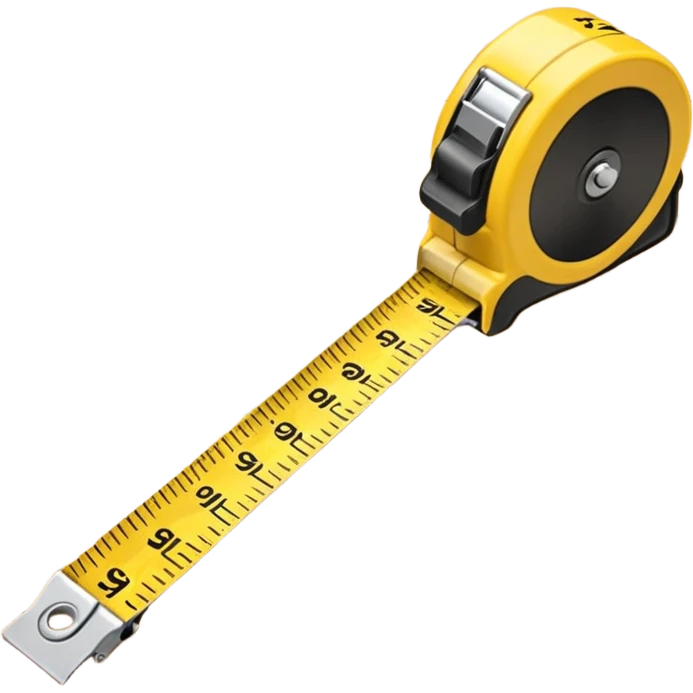 Yellow tape measure unrolled on table emoji