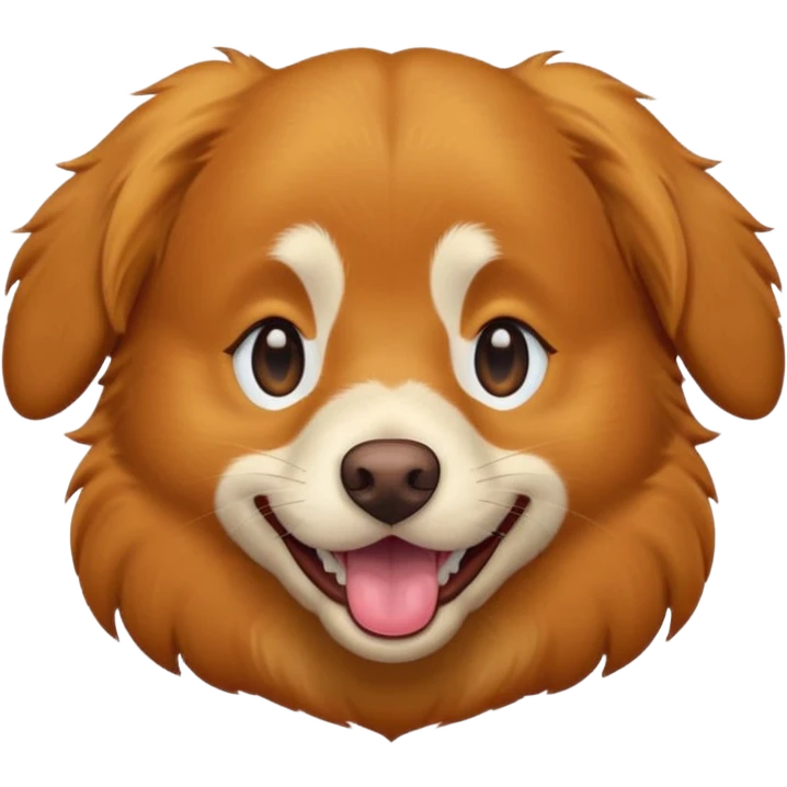 nova scotia duck tolling retriever with a brown face and tongue out emoji style emoji