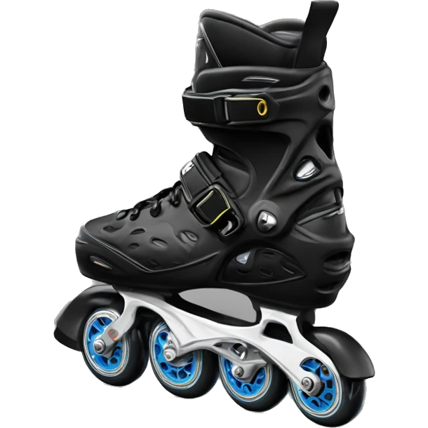 a black rollerblade inline skate, the model called "TWISTER XT" with a more edgy design emoji