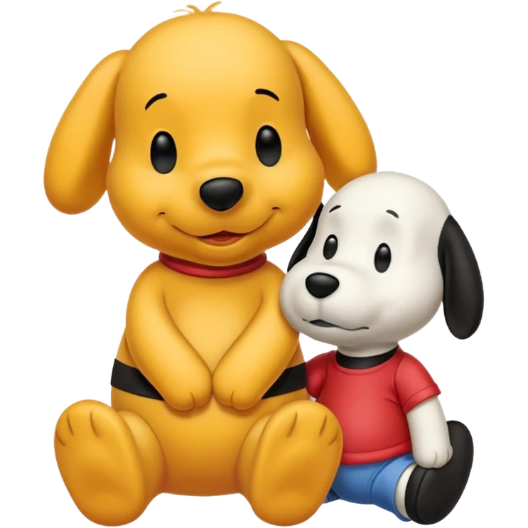 snoopy and winnie the pooh together emoji