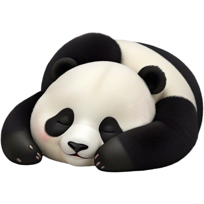 Meme-Worthy Cute Sleeping Panda Portrait Emoji, Head resting peacefully with a contented smile, showcasing a delightfully robust build and a luxuriously soft black and white Fur, eyes shut in a serene, restful nap, Simplified yet hilariously adorable features, highly detailed, glowing with a soft, drowsy light, high shine, relaxed and utterly lovable, stylized with an air of playful laziness, bright and heartwarming, soft glowing outline, capturing the essence of a comically sleepy panda, so meme-worthy it feels like it could instantly become the next viral sensation of adorable slumber! emoji