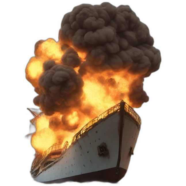 The ship exploded. emoji