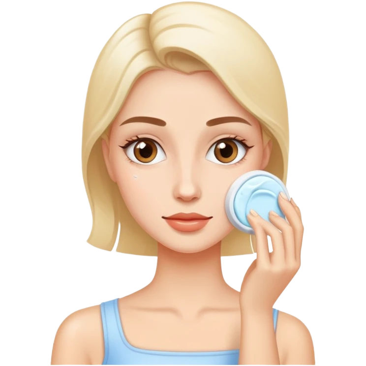 A female doing skin care emoji