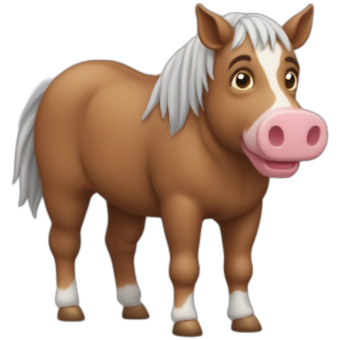 cheval avec cochon d'Inde emoji