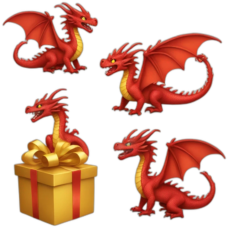 dragon from gift box\ emoji