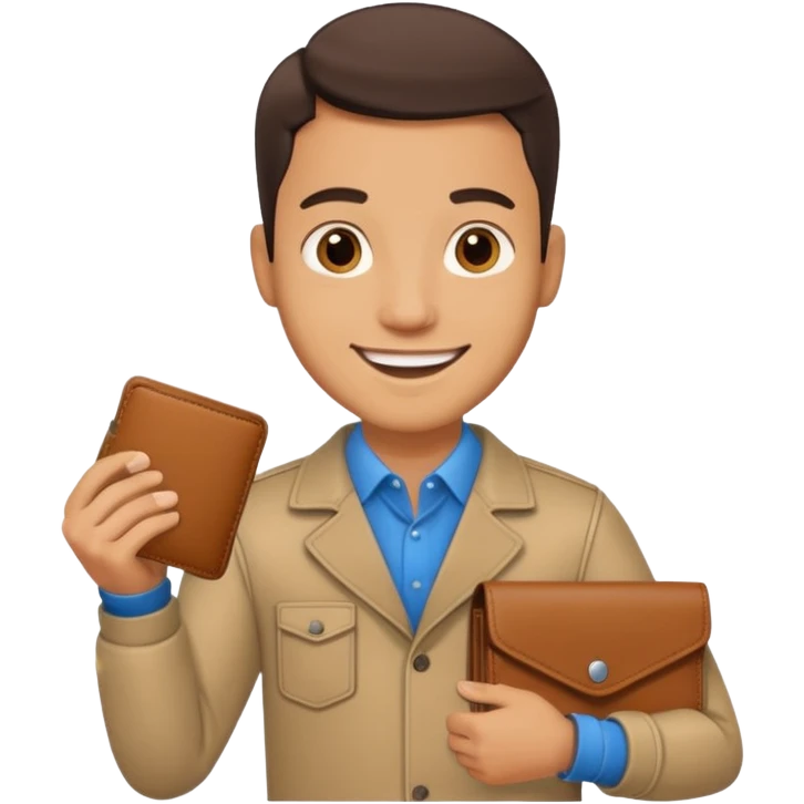 ligth man with wallet in hand emoji
