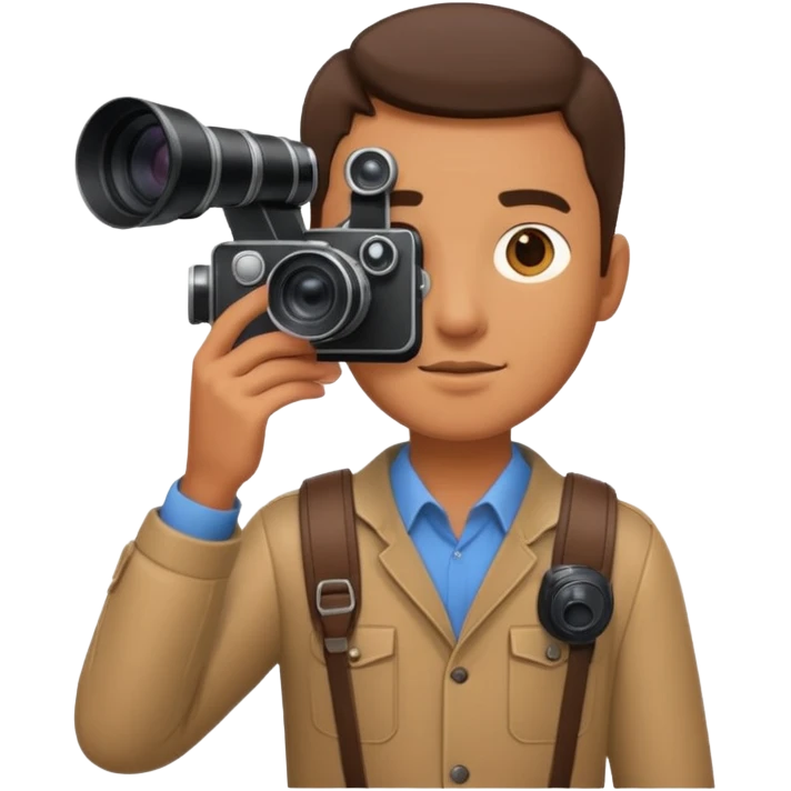 man hold film Camera ,on his shoulder emoji