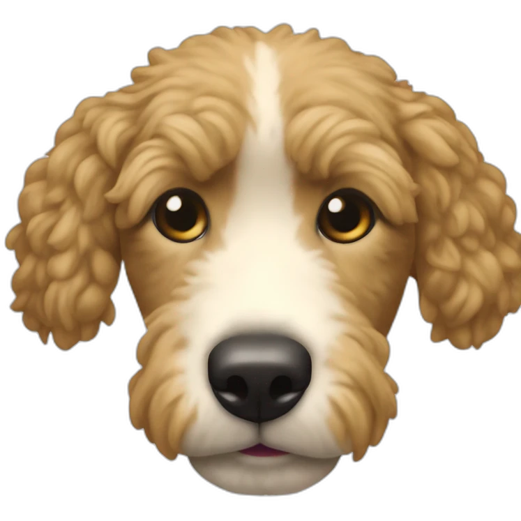 Un caniche qui mange un concombre emoji