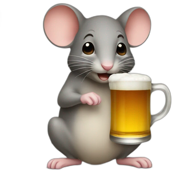 Beer mouse emoji