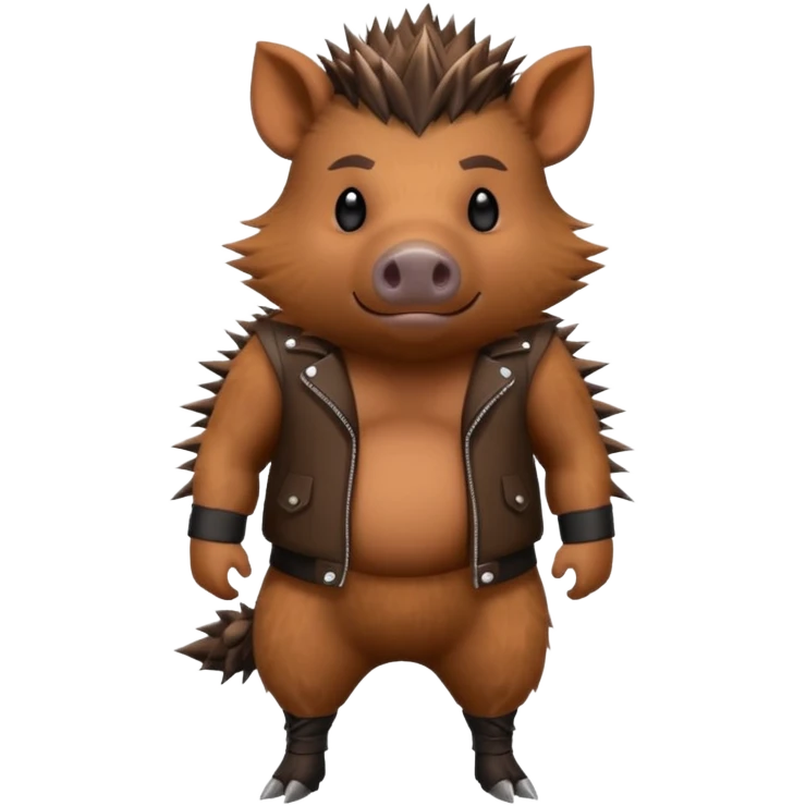 wild boar, punk hair, full body emoji