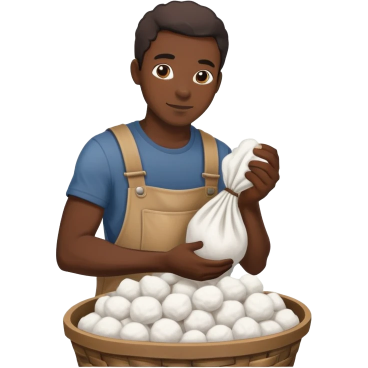 A black guy picking up Cotten emoji