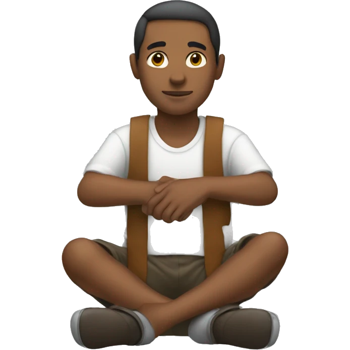 guy sitting down facing forward with large feet emoji