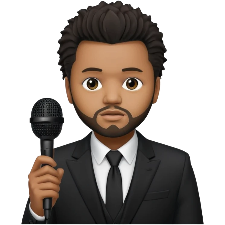 The weeknd holding microphone emoji