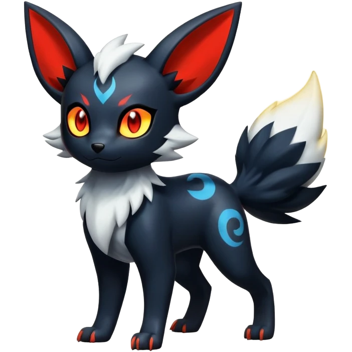 Shiny Litten-Umbreon-Absol-Hybrid (full body) emoji
