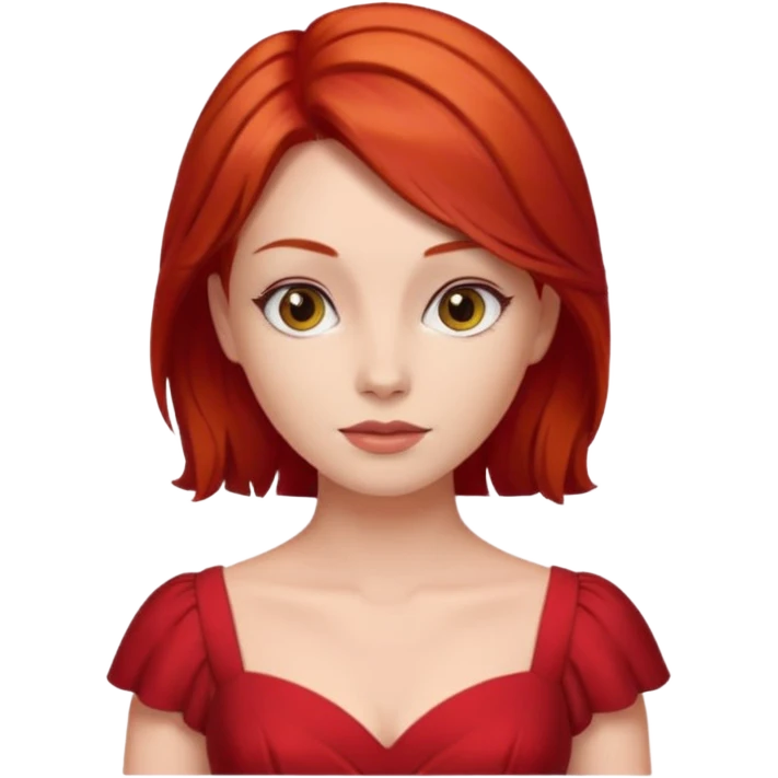 lady in red clothes , red hair emoji