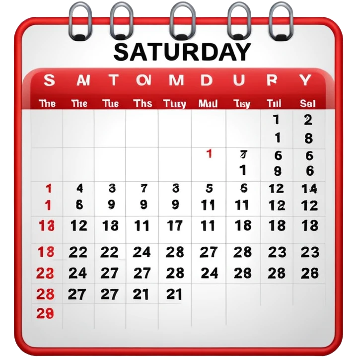 Saturday on calendar  emoji