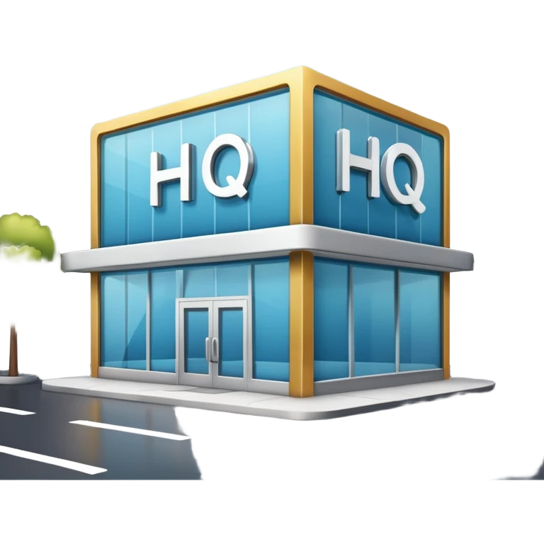 modern shop with the word HQ in the sign emoji