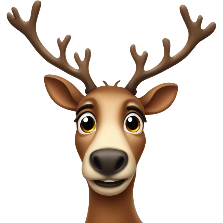 funny stupid looking reindeer  emoji