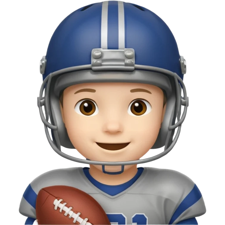 child with football helmet emoji