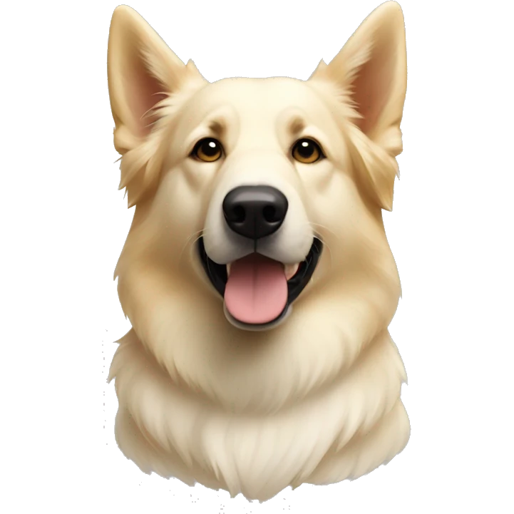 WHITE colored German shepherd and golden retriever emoji