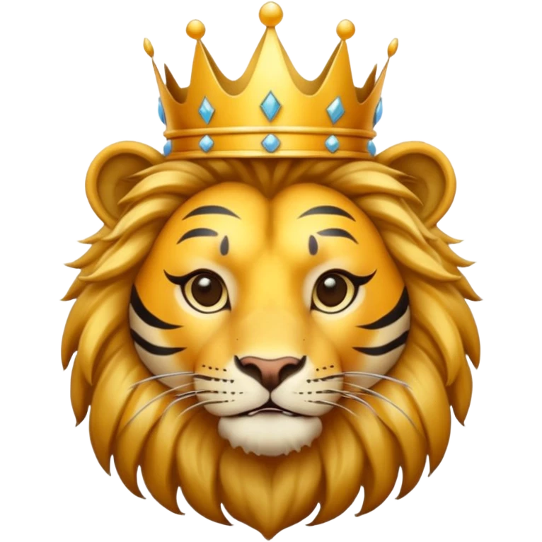 lion/tiger combination with crown emoji