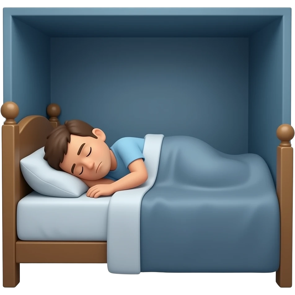 Man sleeping alone and he’s sad emoji