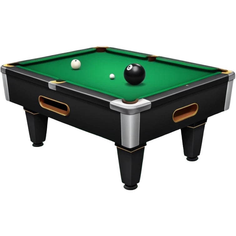 Pool table with the back ball  emoji