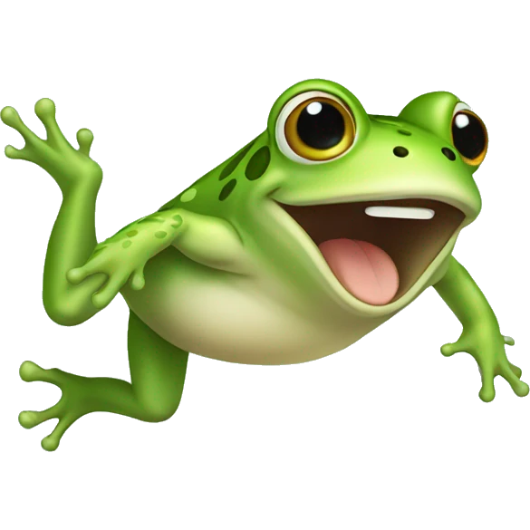 Cute jumping frog  emoji