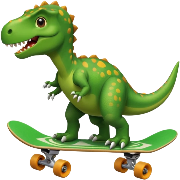 Dinosaur on a skateboard emoji