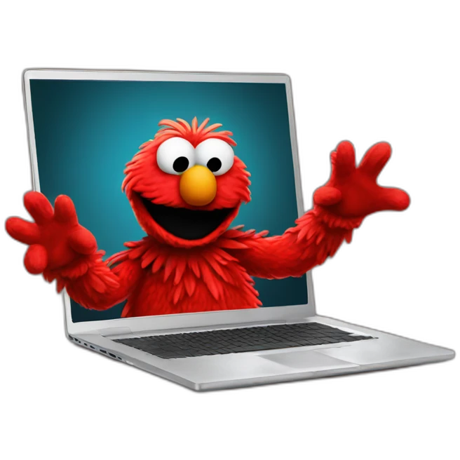 Elmo with laptop  emoji
