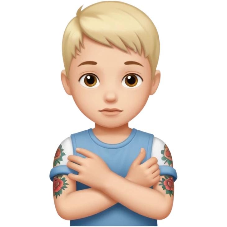 child with tattoo emoji