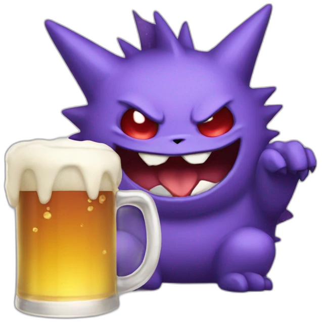 Gengar with beer emoji