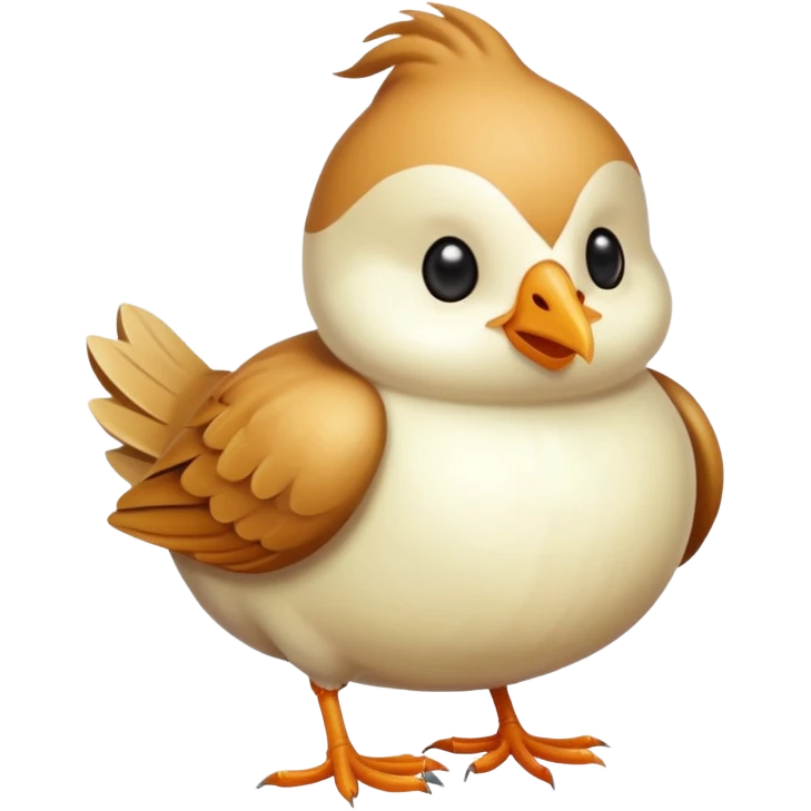 cute bird with garlic clove body emoji