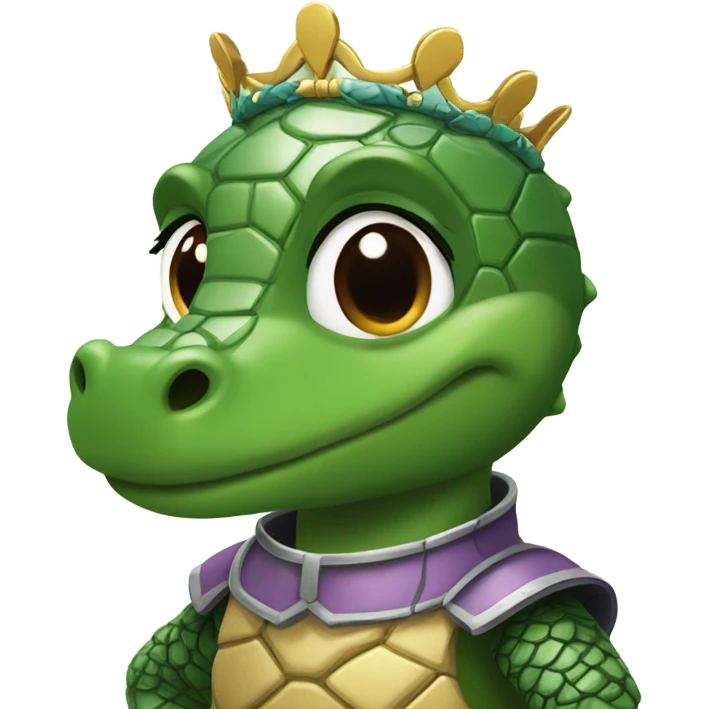 Princess Alligator with turtle shell  emoji