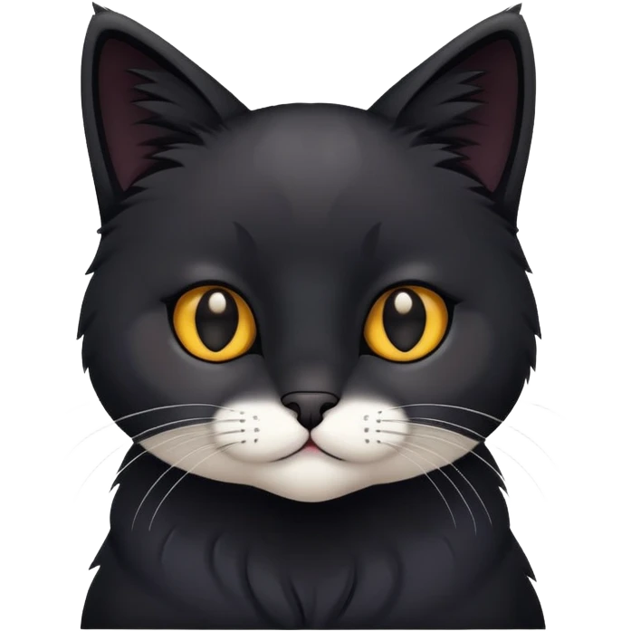 cute cat sitting, black fur emoji