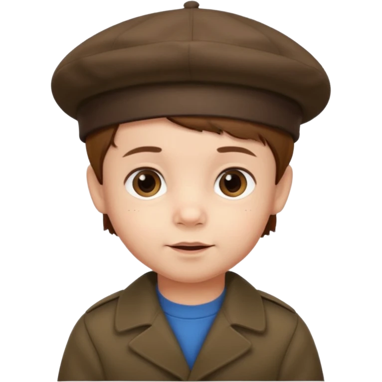 male toddler with beret emoji