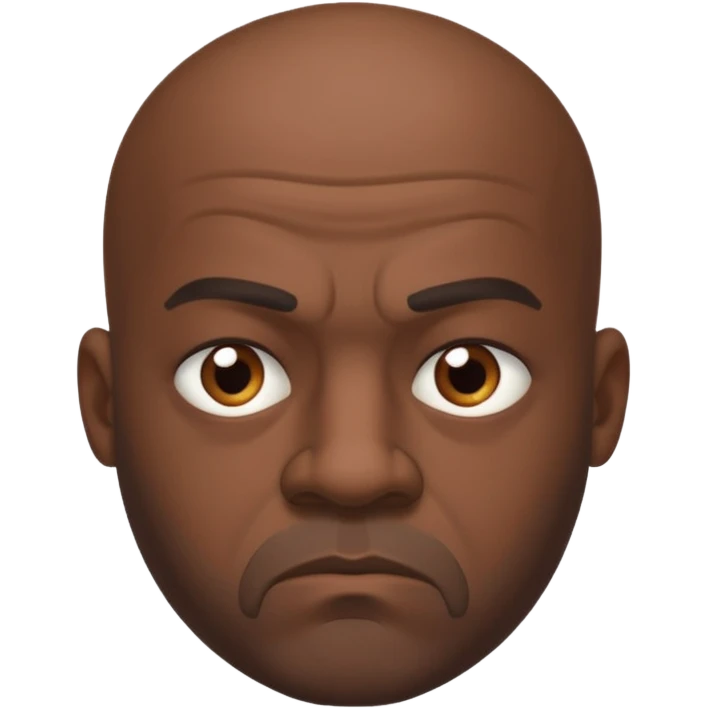 bald grumpy black man with shaving beard emoji