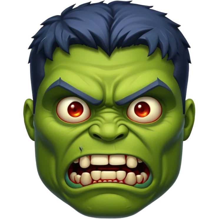 Zombie hulk face emoji