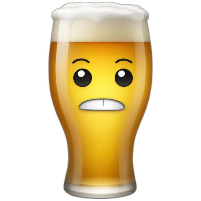 beer glass with a face emoji