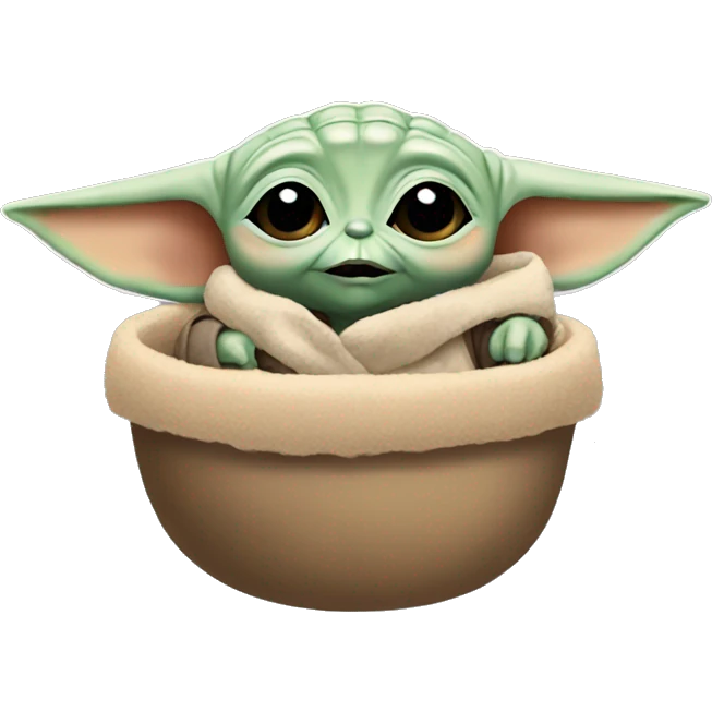 Baby yoda with boba emoji