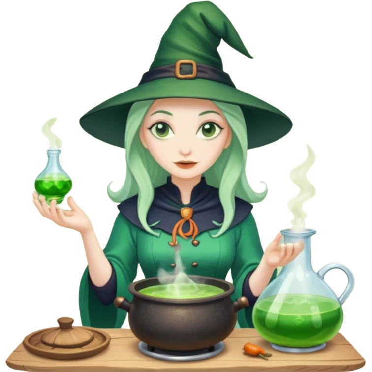 green witch cooking potion emoji